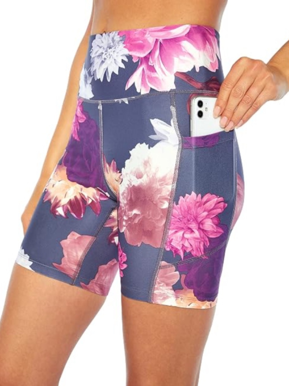 Marika Lex Floral High Rise Pocket, Bike, Workout, Yoga Shorts Size Small